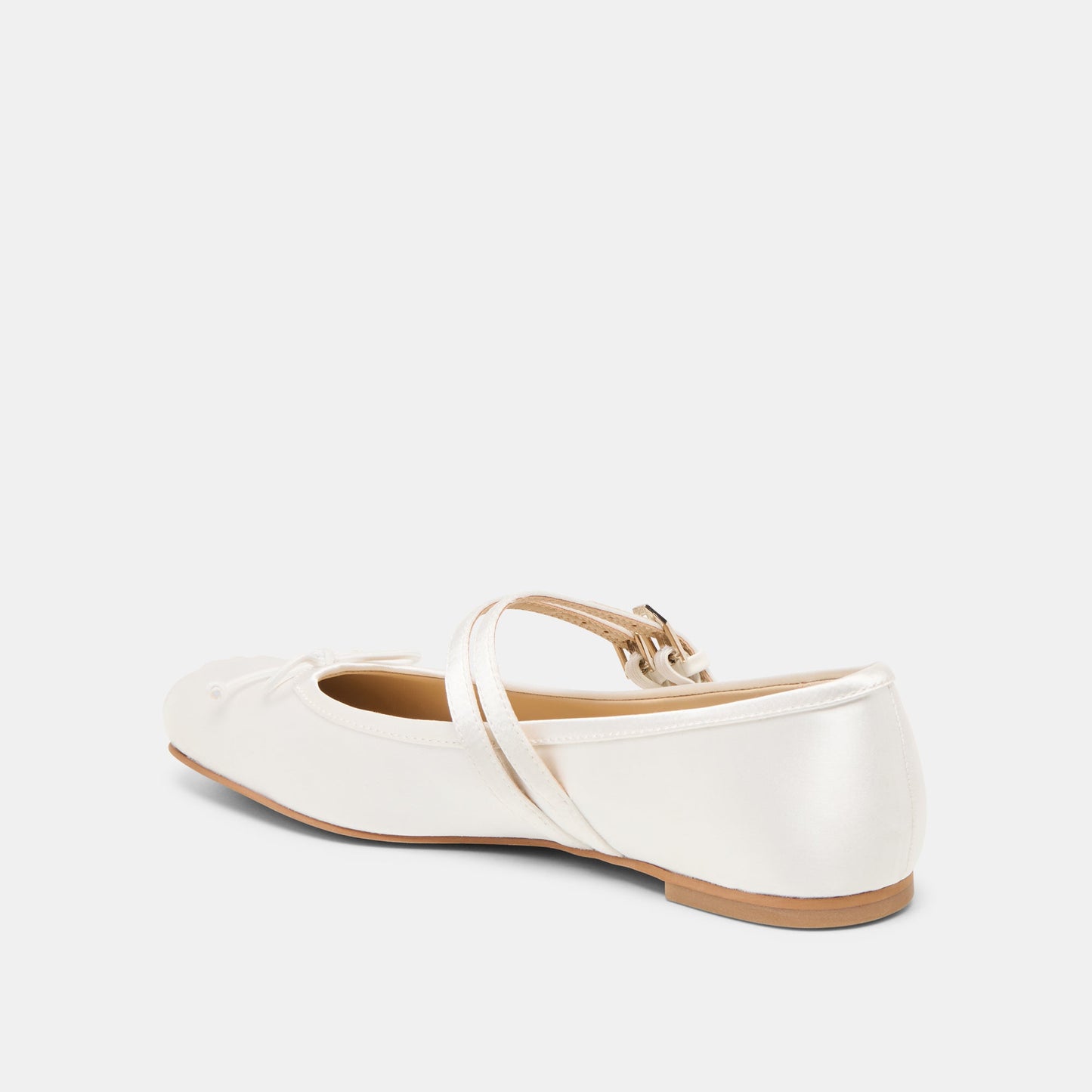 Gibsen True White Satin Ballet Flats - Dolce Vita