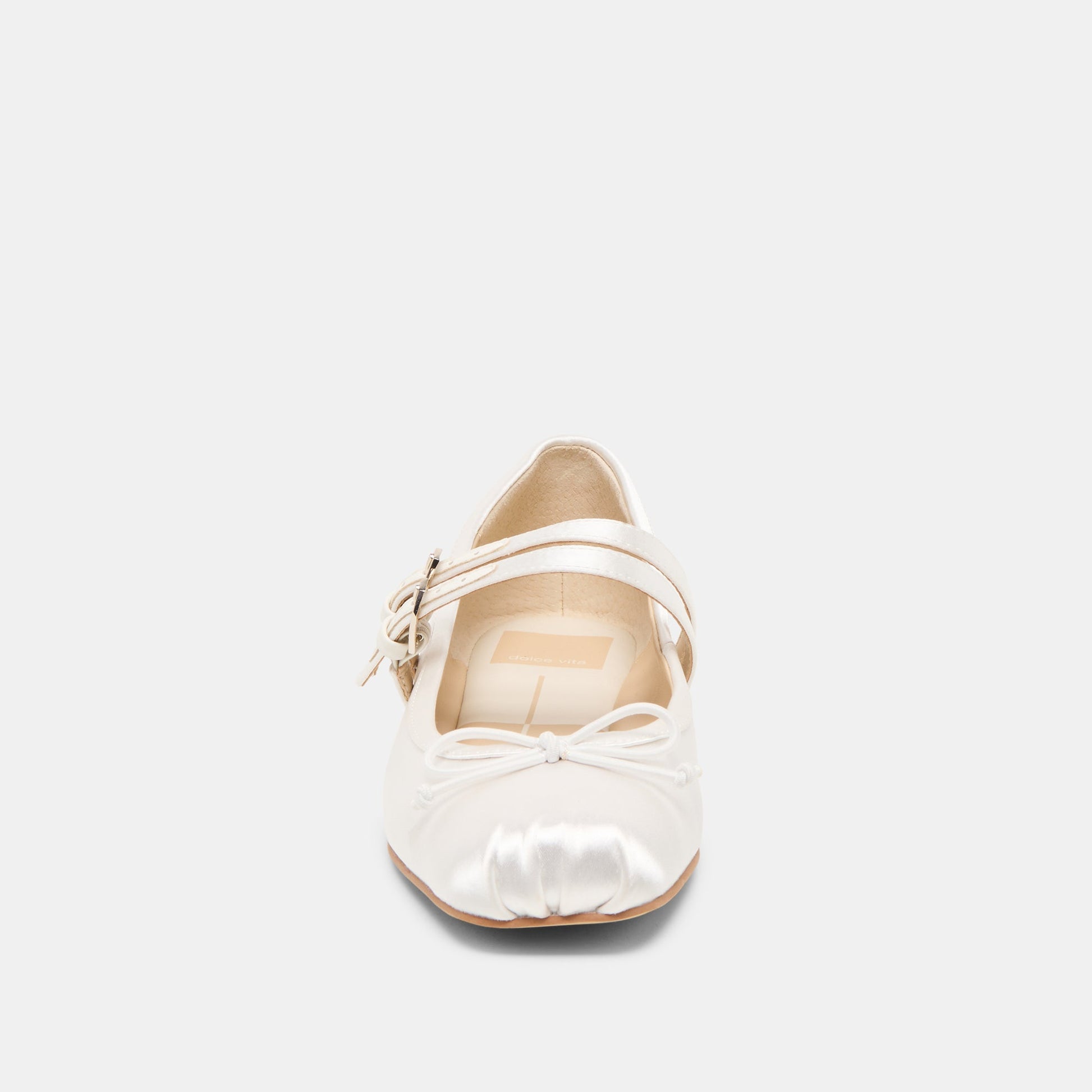 Gibsen True White Satin Ballet Flats - Dolce Vita