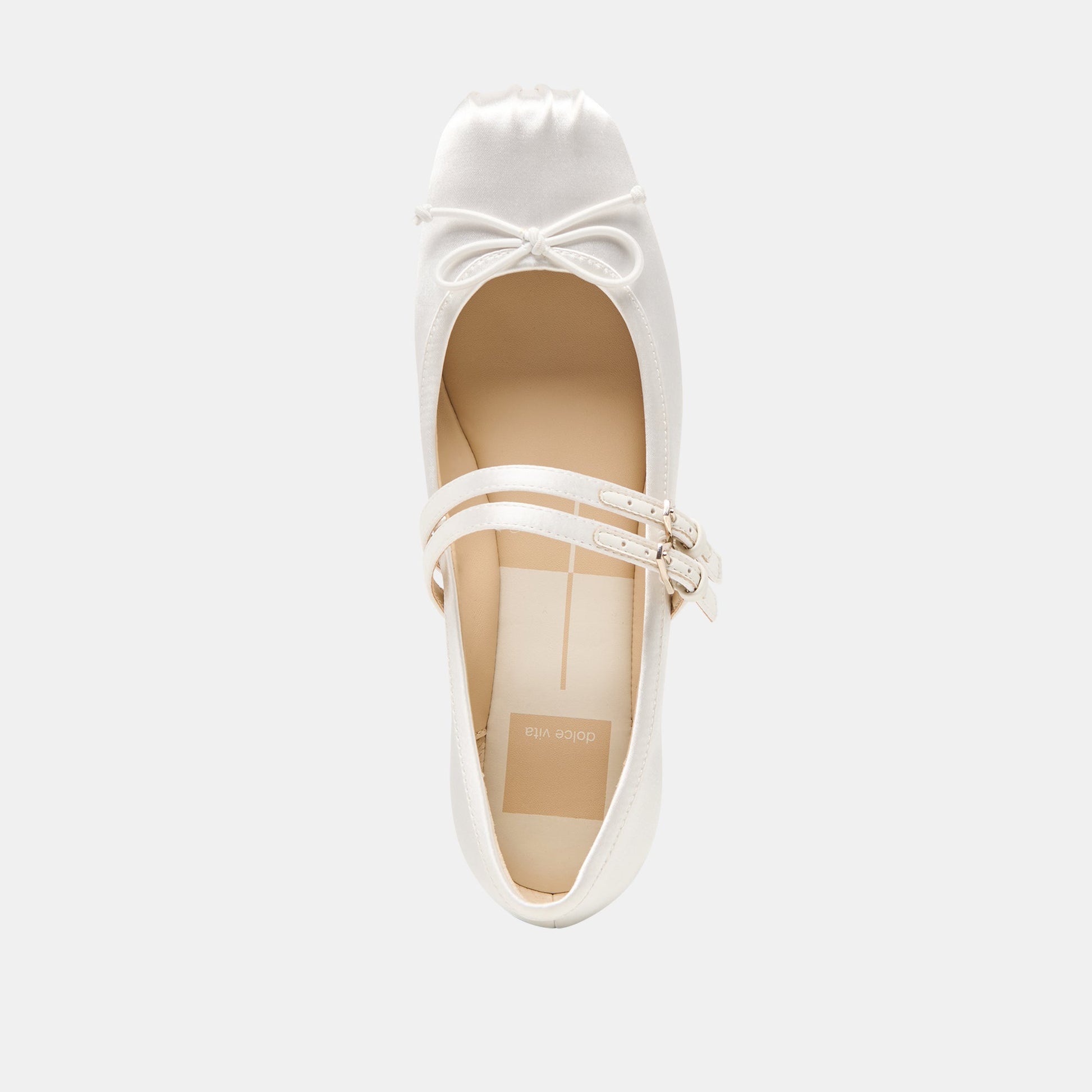 Gibsen True White Satin Ballet Flats - Dolce Vita