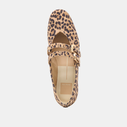 Baylee Grommet Dk Leopard Printed Suede Ballet Flats - Dolce Vita