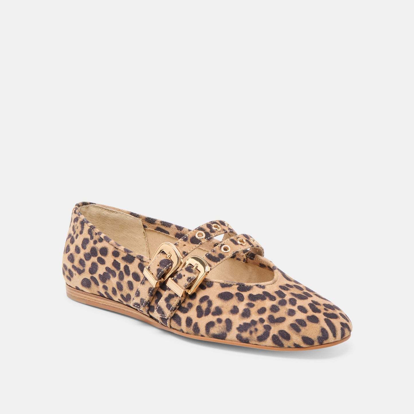 Baylee Grommet Dk Leopard Printed Suede Ballet Flats - Dolce Vita