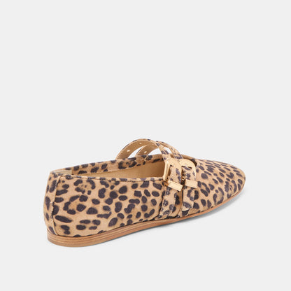 Baylee Grommet Dk Leopard Printed Suede Ballet Flats - Dolce Vita