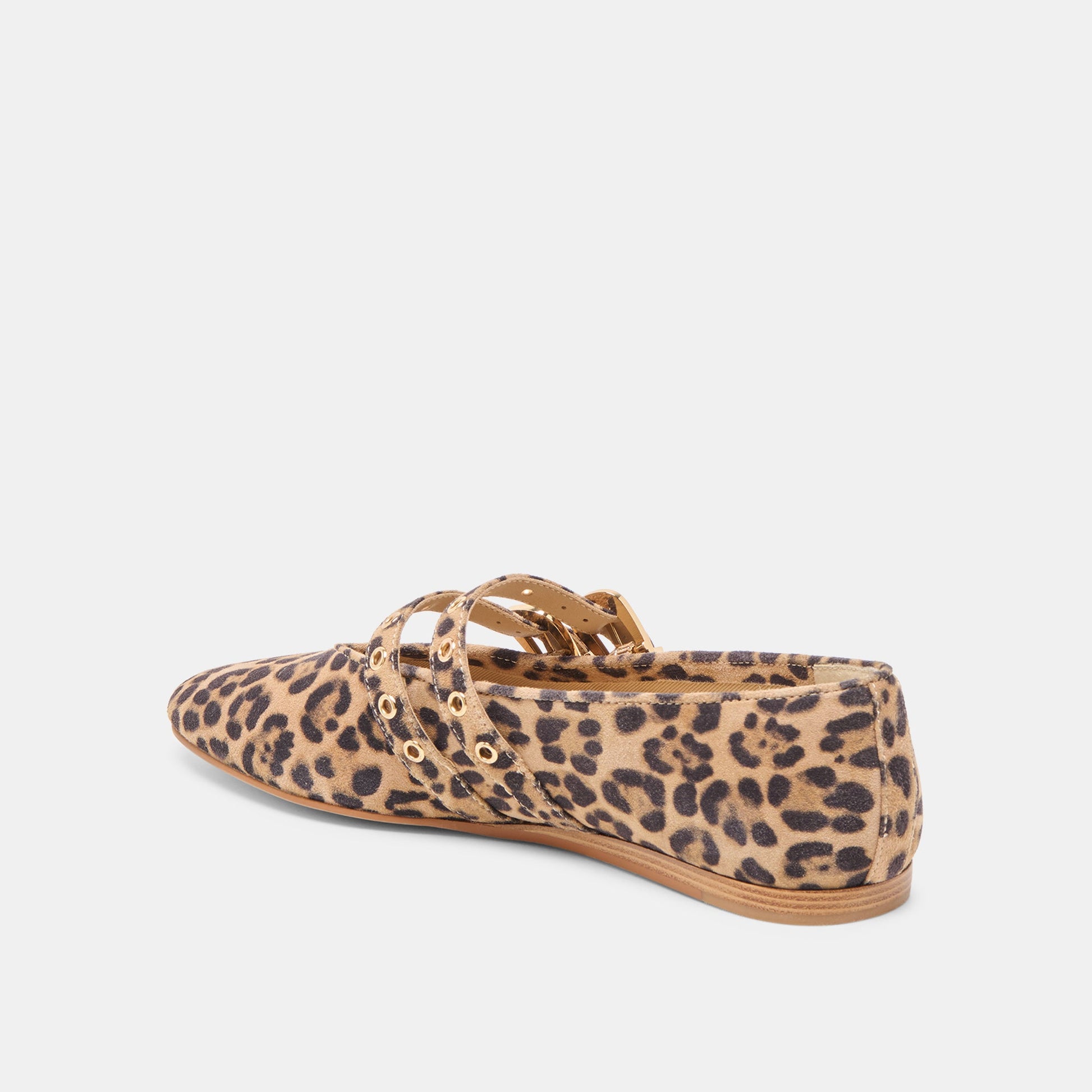 Baylee Grommet Dk Leopard Printed Suede Ballet Flats - Dolce Vita