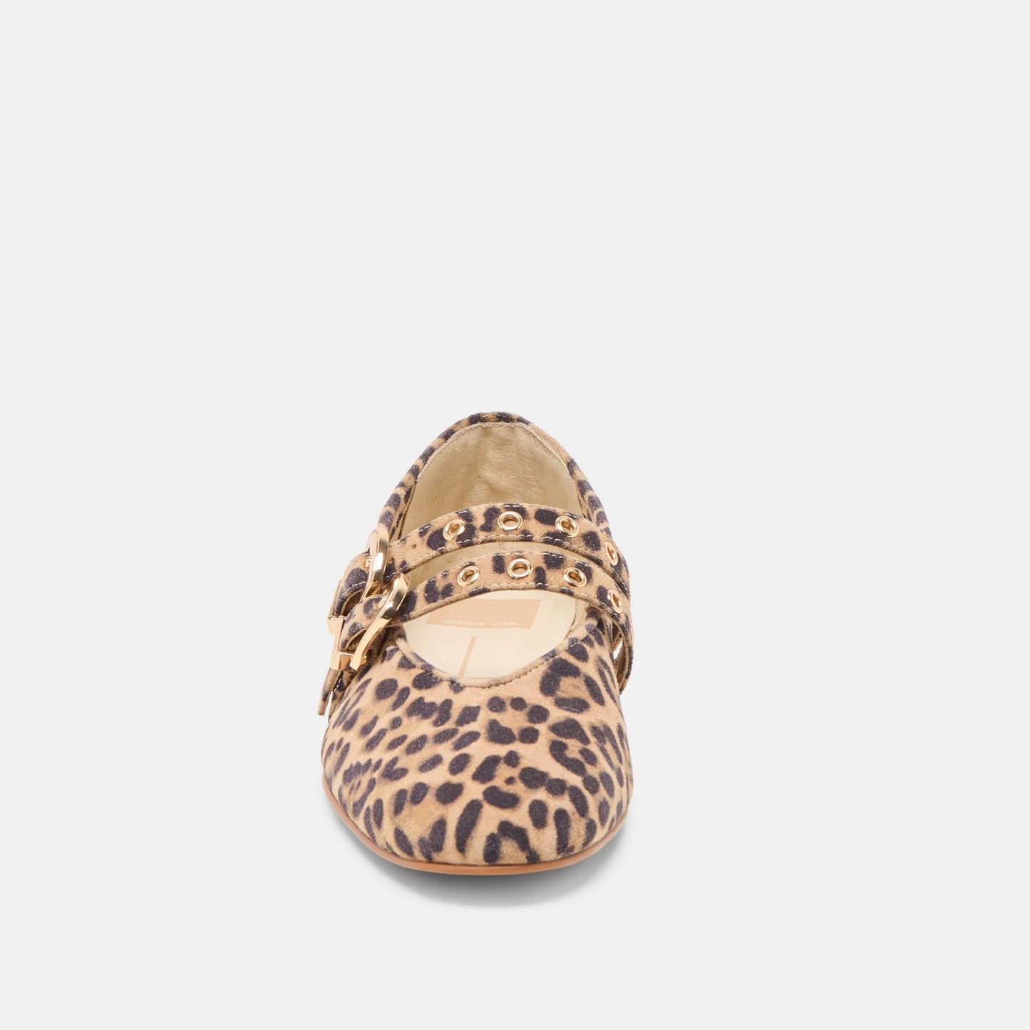 Baylee Grommet Dk Leopard Printed Suede Ballet Flats - Dolce Vita