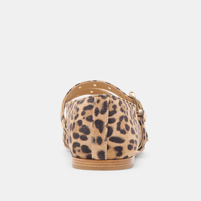Baylee Grommet Dk Leopard Printed Suede Ballet Flats - Dolce Vita
