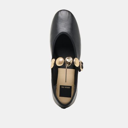 Relan Black Leather Ballet Flats - Dolce Vita