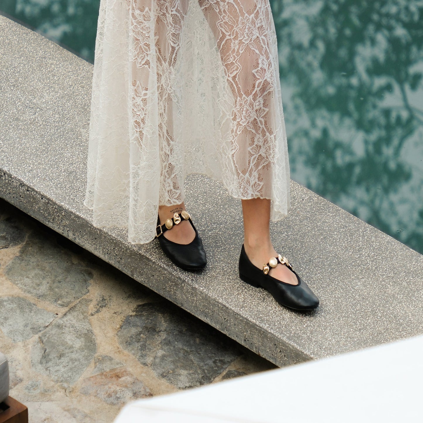 Relan Black Leather Ballet Flats - Dolce Vita