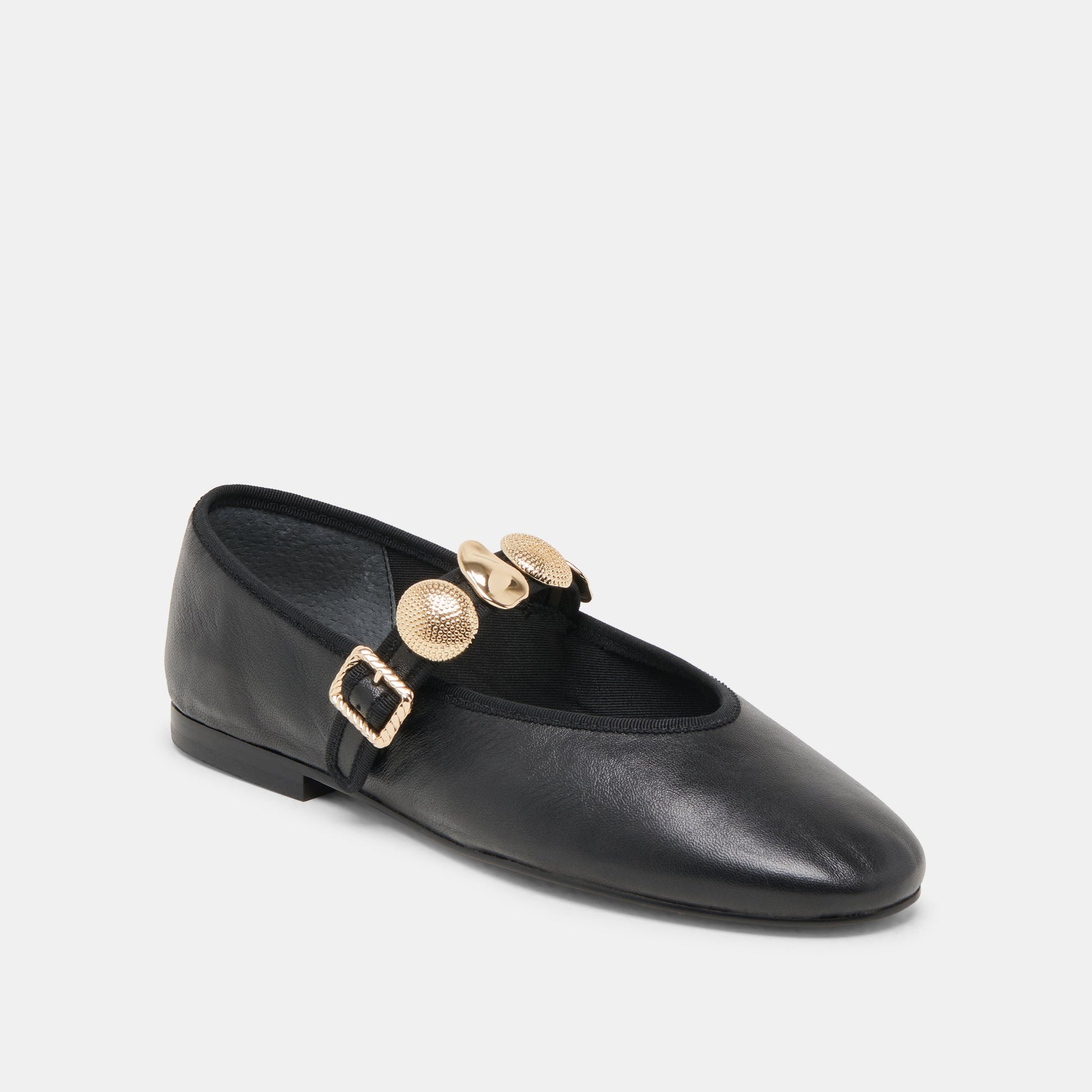 Relan Black Leather Ballet Flats - Dolce Vita