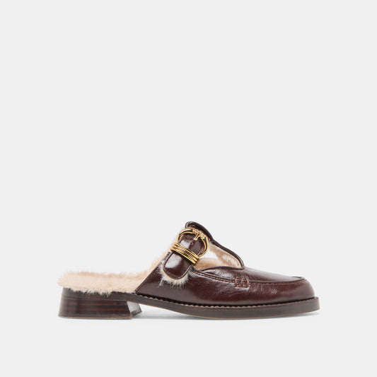 Harlah Plush Chocolate Leather Flats - Dolce Vita