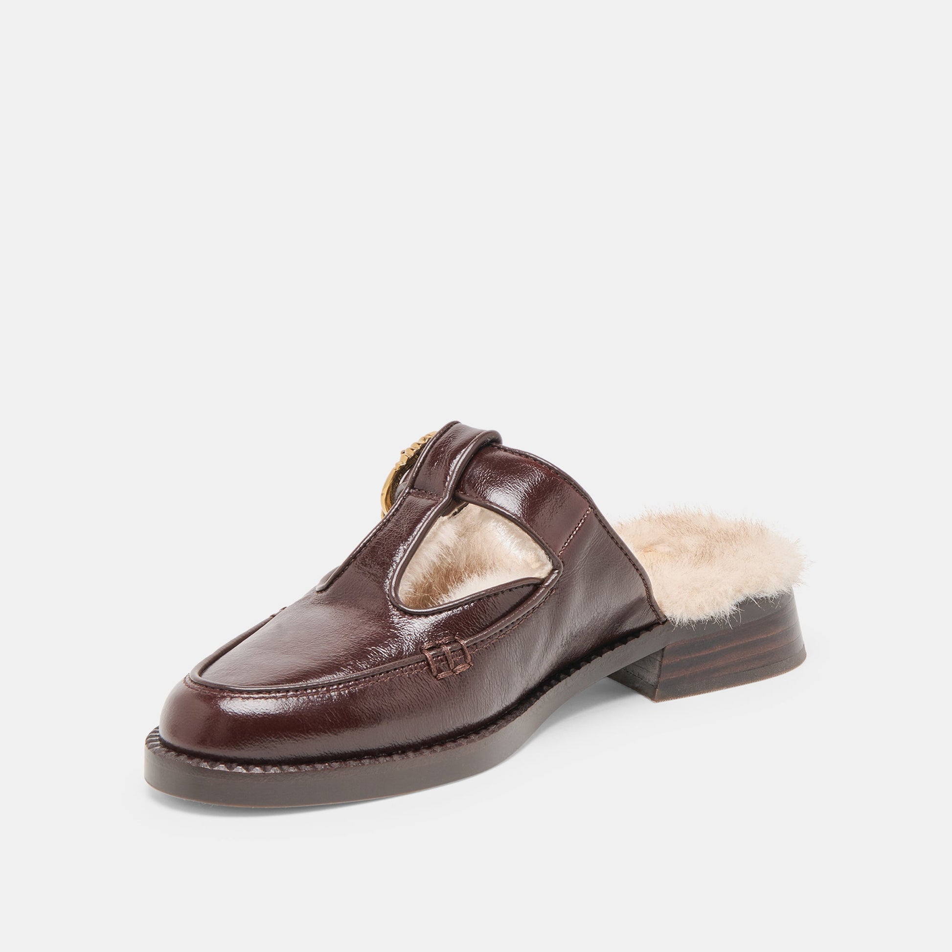 Harlah Plush Chocolate Leather Flats - Dolce Vita