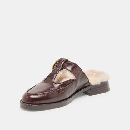 Harlah Plush Chocolate Leather Flats - Dolce Vita
