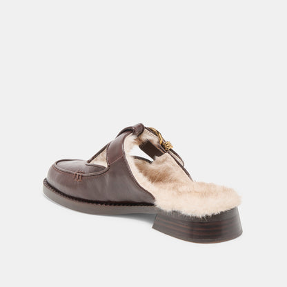 Harlah Plush Chocolate Leather Flats - Dolce Vita