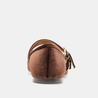 Gibsen Chocolate Velvet Ballet Flats - Dolce Vita