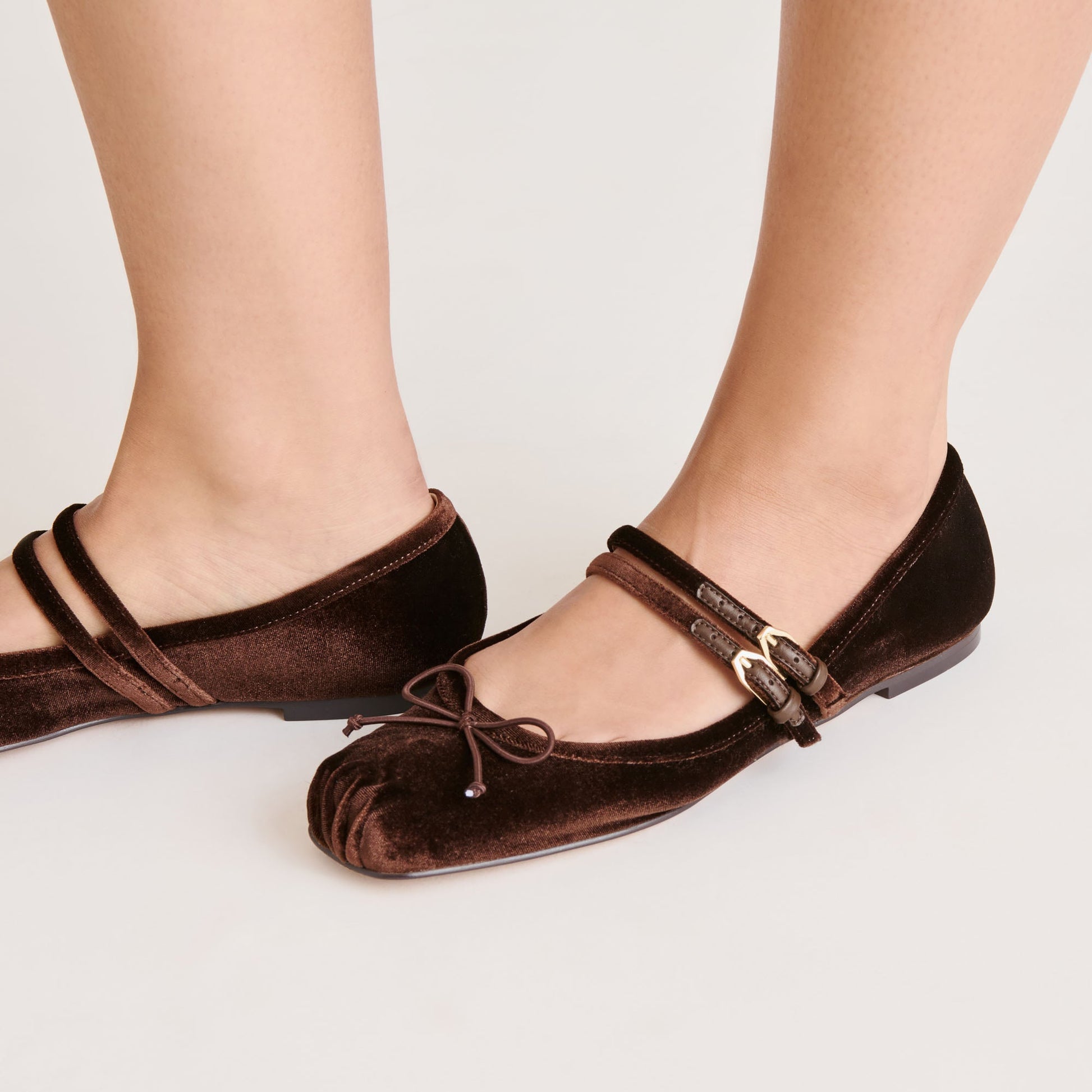 Gibsen Chocolate Velvet Ballet Flats - Dolce Vita