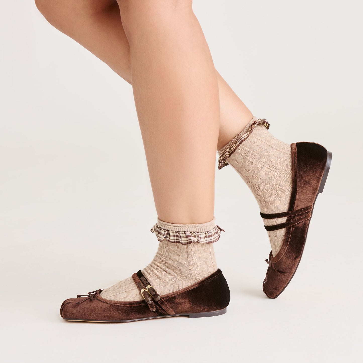 Gibsen Chocolate Velvet Ballet Flats - Dolce Vita