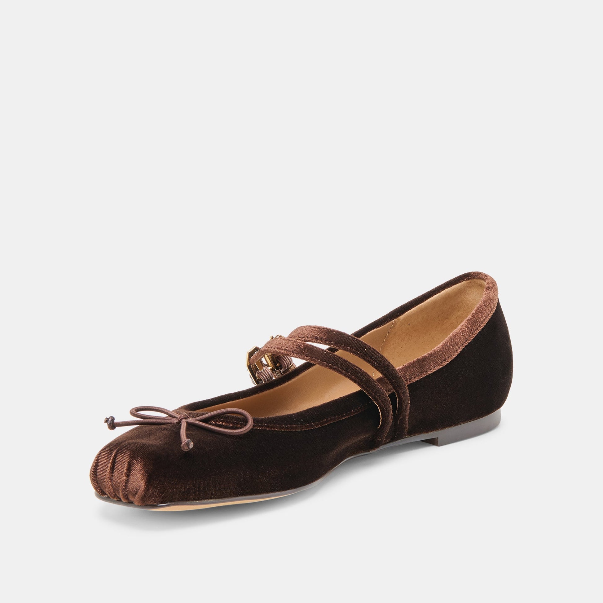 Gibsen Chocolate Velvet Ballet Flats - Dolce Vita