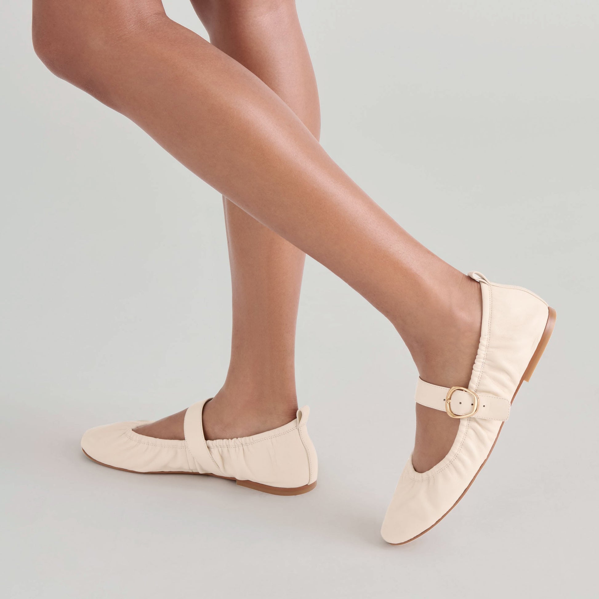 Caely Bone Leather Ballet Flats - Dolce Vita