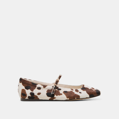 Reyes Cocoa Taurus Calf Hair Ballet Flats - Dolce Vita