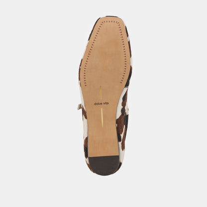 Reyes Cocoa Taurus Calf Hair Ballet Flats - Dolce Vita