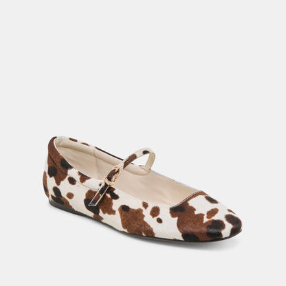Reyes Cocoa Taurus Calf Hair Ballet Flats - Dolce Vita