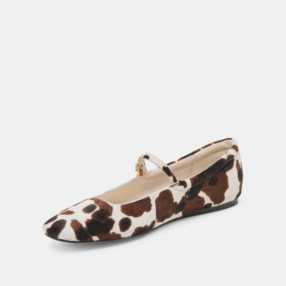 Reyes Cocoa Taurus Calf Hair Ballet Flats - Dolce Vita