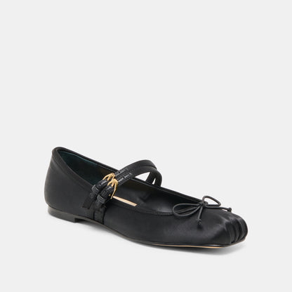 Gibsen Onyx Satin Ballet Flats - Dolce Vita