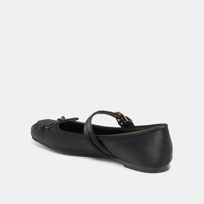Gibsen Onyx Satin Ballet Flats - Dolce Vita