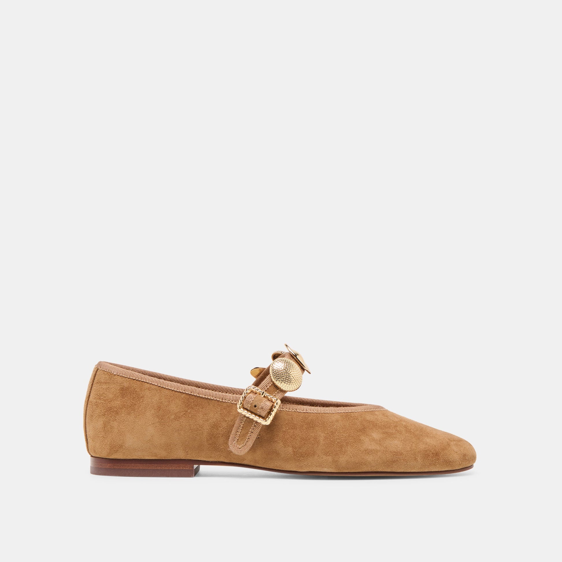 Relan Lt Brown Suede Ballet Flats - Dolce Vita