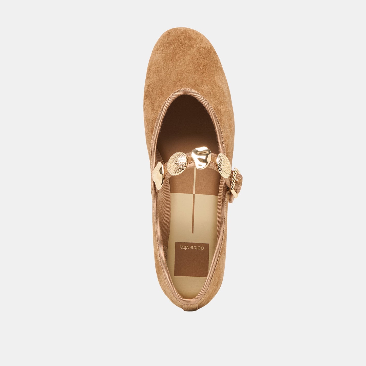 Relan Lt Brown Suede Ballet Flats - Dolce Vita