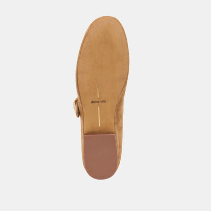 Relan Lt Brown Suede Ballet Flats - Dolce Vita