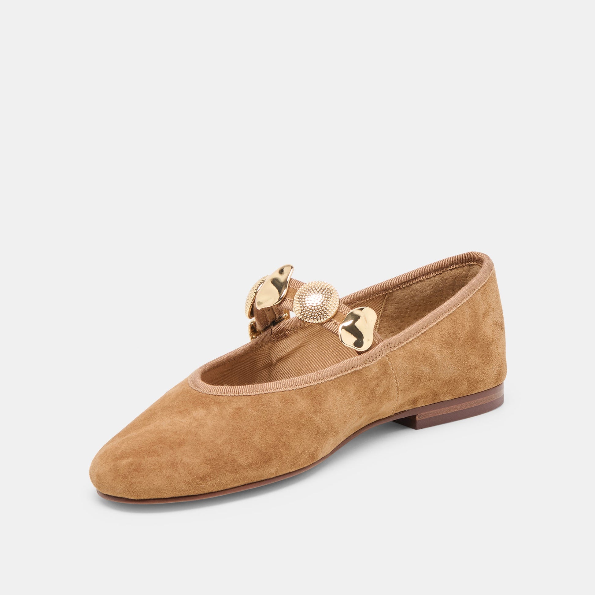 Relan Lt Brown Suede Ballet Flats - Dolce Vita