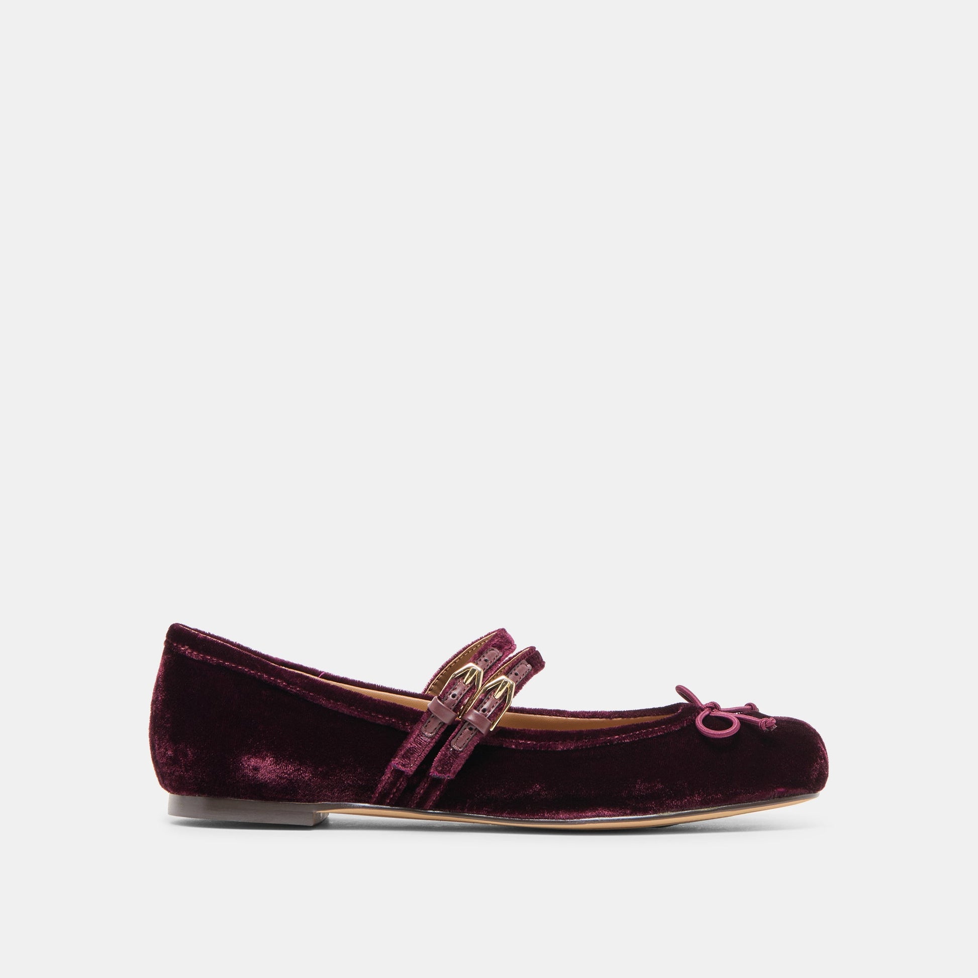 Gibsen Burgundy Velvet Ballet Flats - Dolce Vita