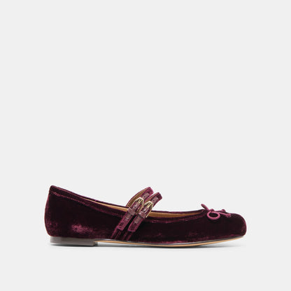 Gibsen Burgundy Velvet Ballet Flats - Dolce Vita