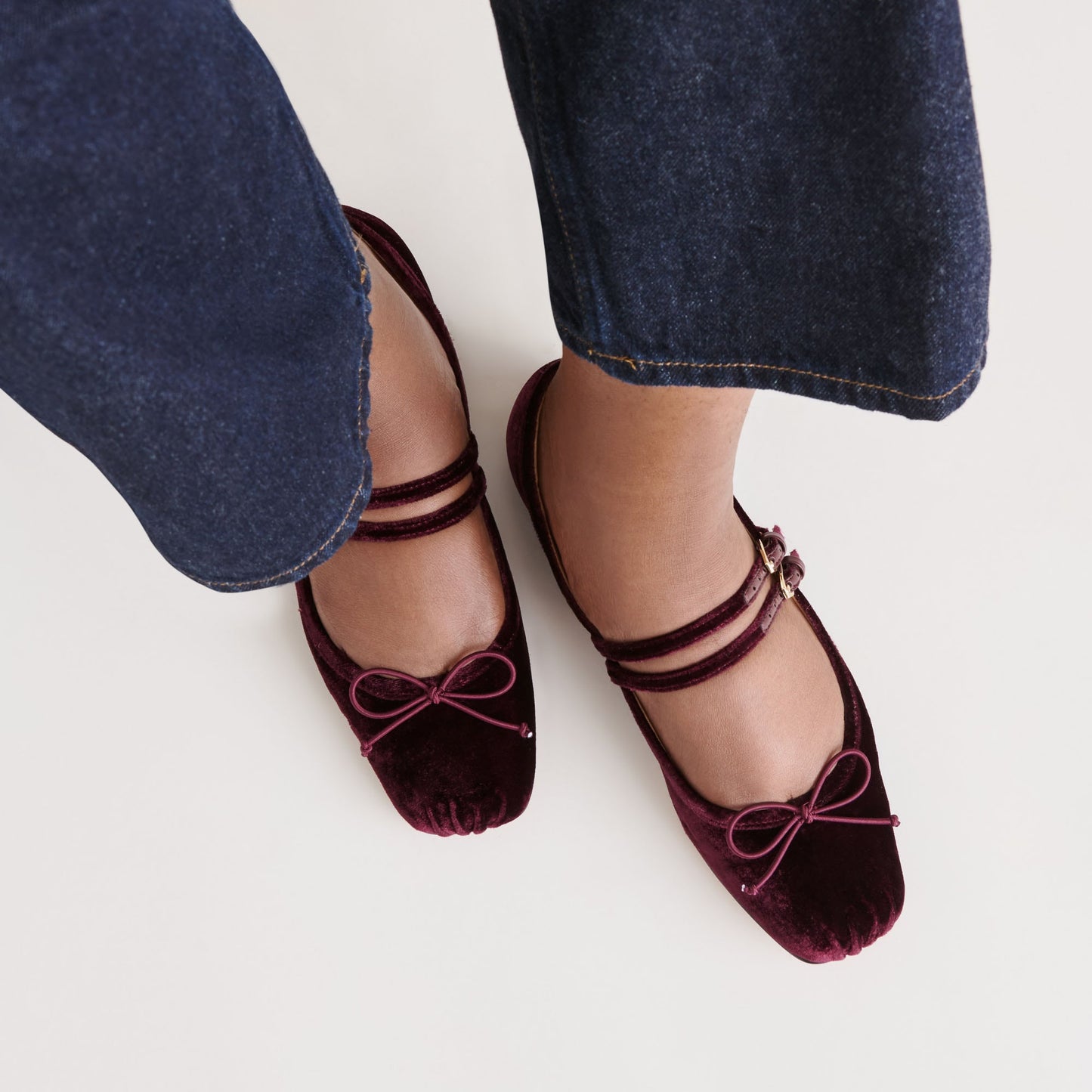 Gibsen Burgundy Velvet Ballet Flats - Dolce Vita