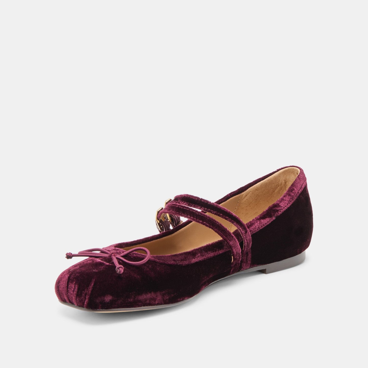 Gibsen Burgundy Velvet Ballet Flats - Dolce Vita