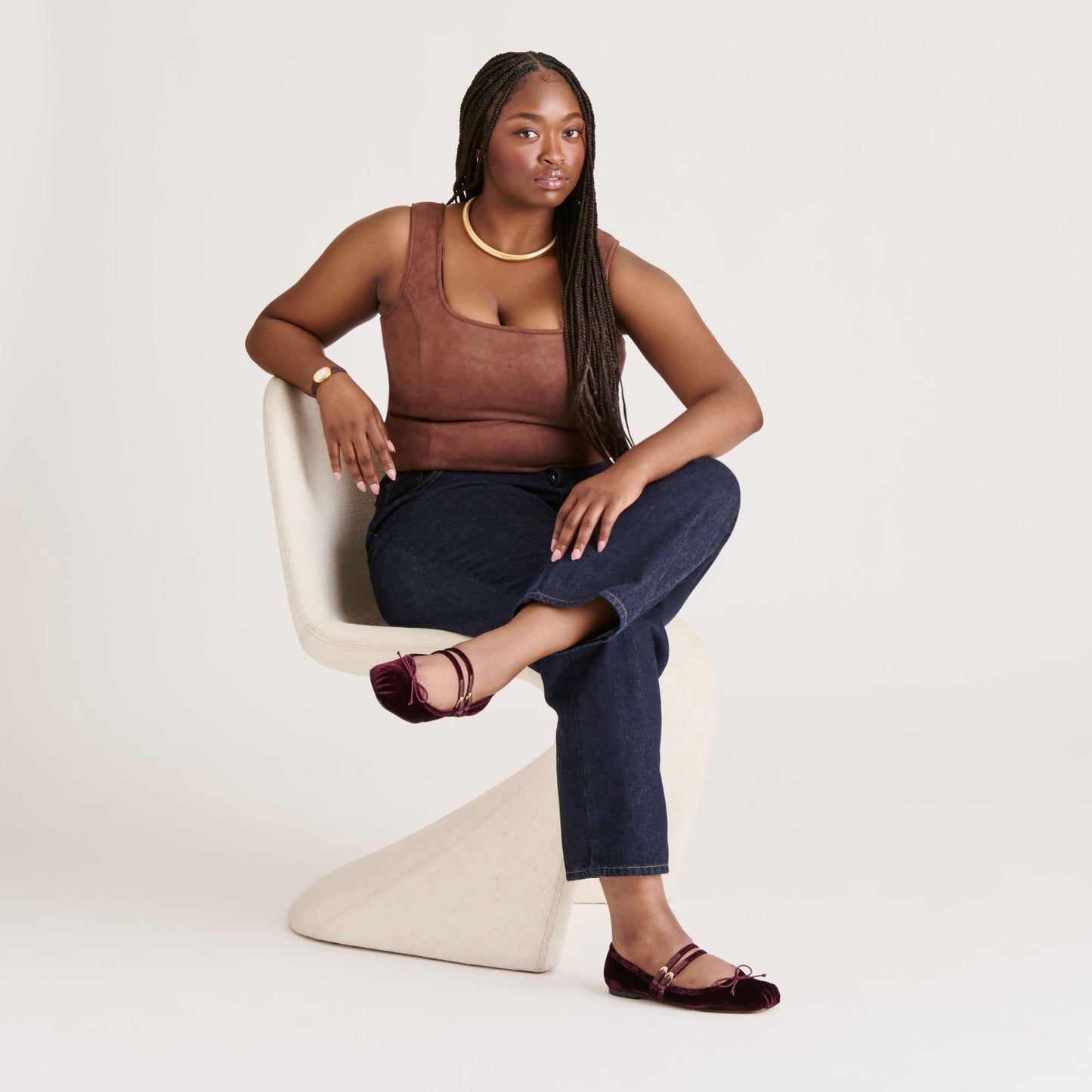 Gibsen Burgundy Velvet Ballet Flats - Dolce Vita