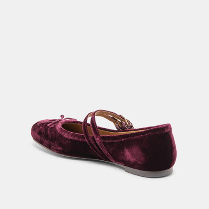 Gibsen Burgundy Velvet Ballet Flats - Dolce Vita