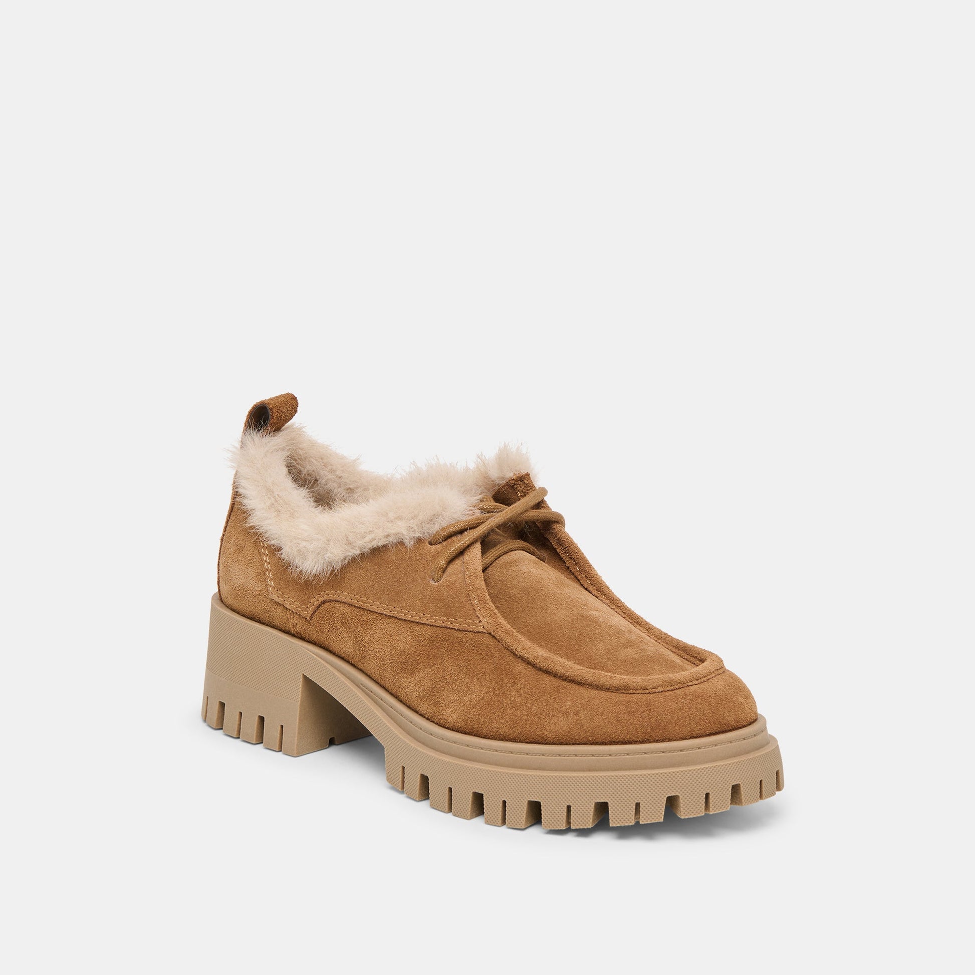 Milza Plush Lt Brown Suede Loafers - Dolce Vita