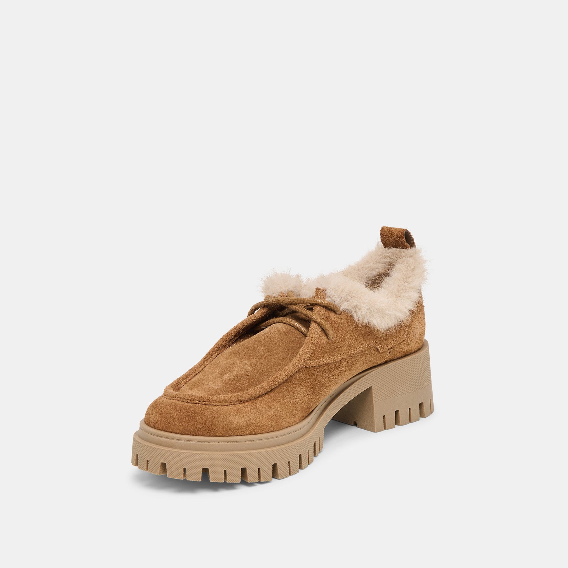 Milza Plush Lt Brown Suede Loafers - Dolce Vita