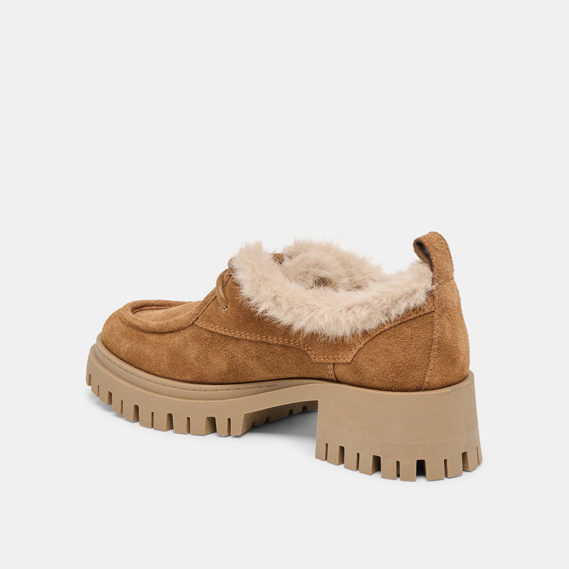 Milza Plush Lt Brown Suede Loafers - Dolce Vita