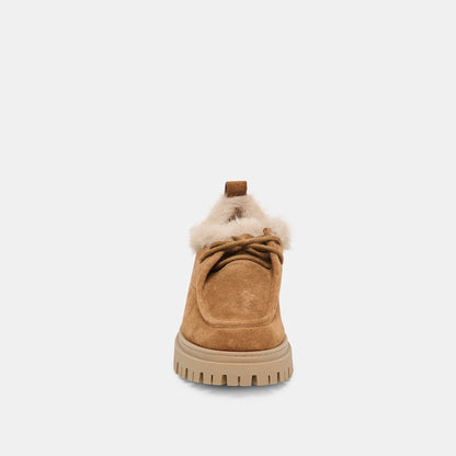 Milza Plush Lt Brown Suede Loafers - Dolce Vita