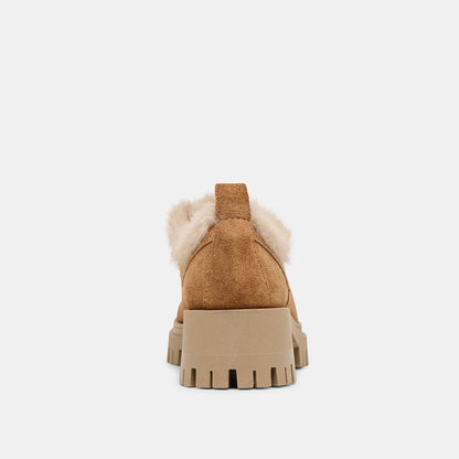 Milza Plush Lt Brown Suede Loafers - Dolce Vita
