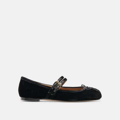 Gibsen Nero Velvet Ballet Flats - Dolce Vita