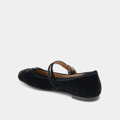 Gibsen Nero Velvet Ballet Flats - Dolce Vita