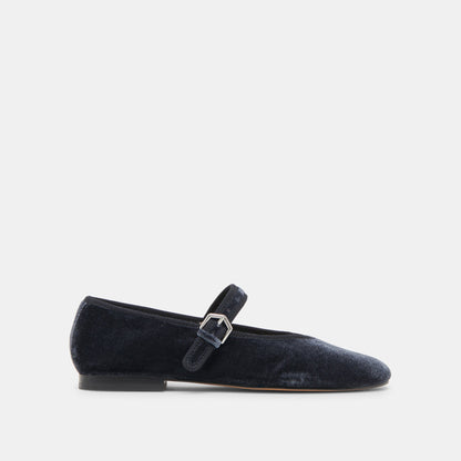 ROSLYN BALLET FLATS DUSTY BLUE VELVET - Dolce Vita