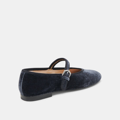 ROSLYN BALLET FLATS DUSTY BLUE VELVET - Dolce Vita