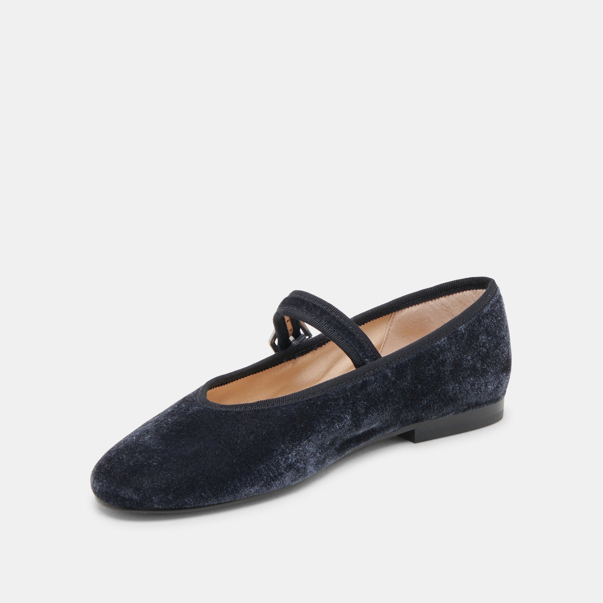 ROSLYN BALLET FLATS DUSTY BLUE VELVET - Dolce Vita