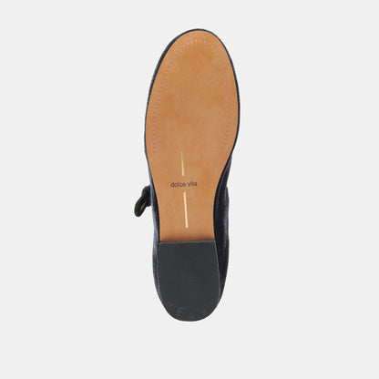 ROSLYN BALLET FLATS DUSTY BLUE VELVET - Dolce Vita