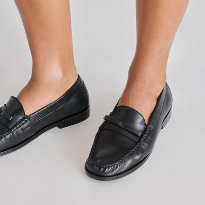 Barney Black Leather Loafers - Dolce Vita