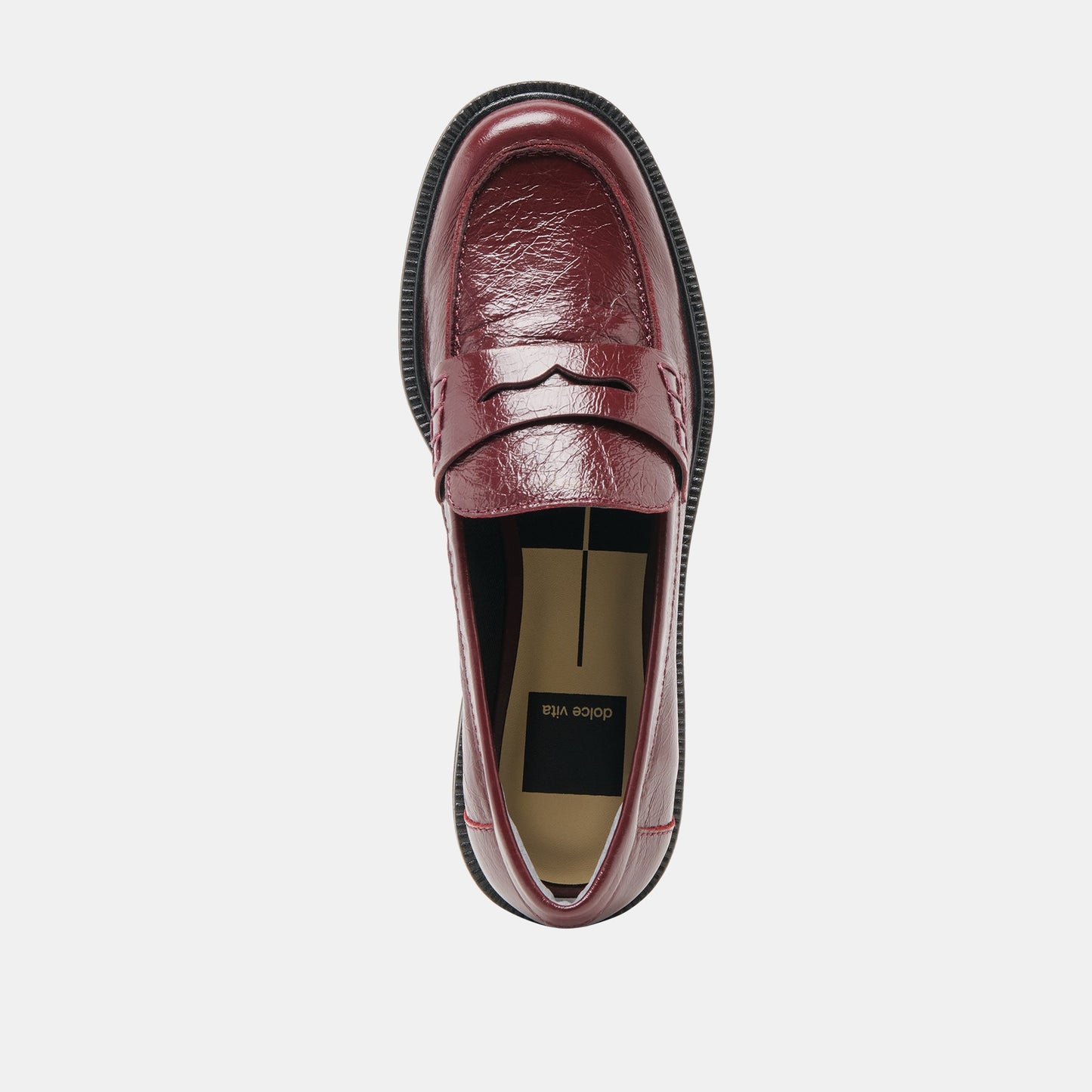 Tiggy Oxblood Crinkle Patent Loafers - Dolce Vita